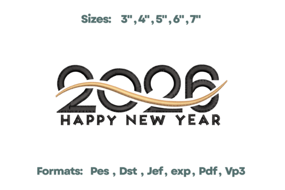 2026 Modern Swoosh New Year Art