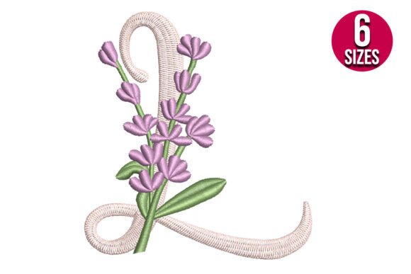 Lavender Font Letter L: Elegant Monogram Embroidery