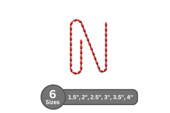 Soft Cord Alphabet -N: Elegant Embroidery for Gifts